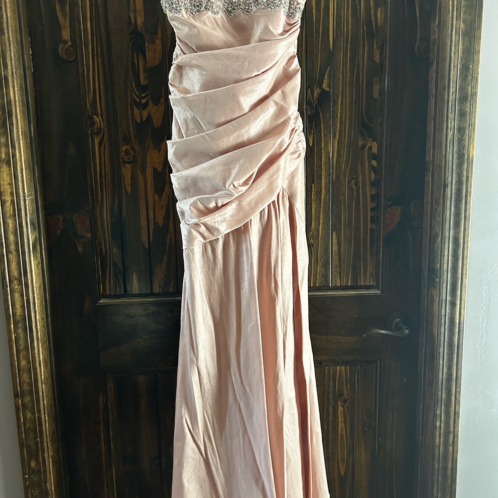 Adrianna Papell Strapless Blush Gown